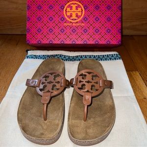 Tory Burch Miller cloud calf leather / cork Natural. NWT